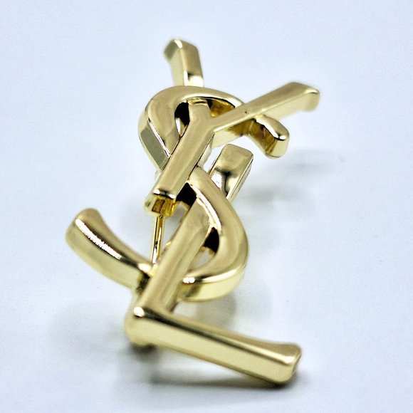 Vintage Gold Yves Saint Laurent YSL Brooch Employee Appreciation Lapel Pin Small - Picture 1 of 11